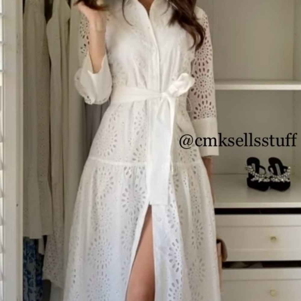 🌸🌸Zara Elegant White Eyelet Maxi Dress🌸🌸